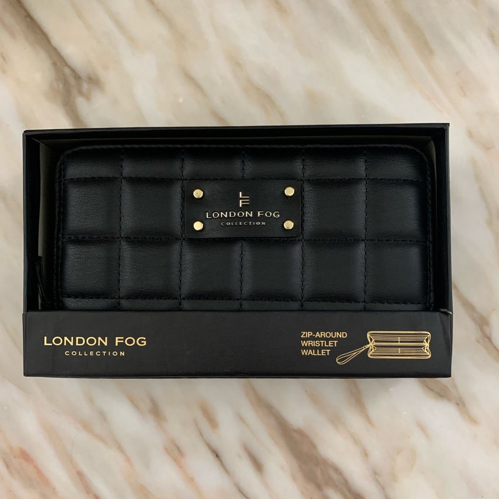 BRAND NEW LONDON FOG COLLECTION ZIP AROUND WRISTLET WALLET